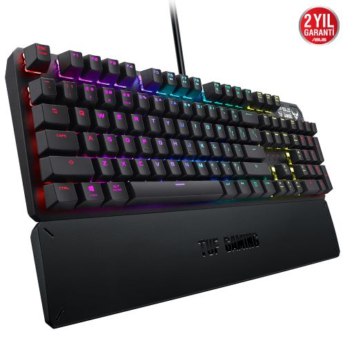 ASUS TUF GAMING K3 AURA SYNC RGB OPTIK MEKANIK TURKCE OYUNCU KLAVYESI BILEK DESTEGI SUYA VE TOZA DAYANIKLI RED SWITCH Hover