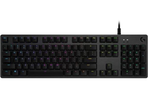 LOGITECH G G512 LIGHTSYNC RGB GX BLUE CLICKY ARKADAN AYDINLATMALI MEKANİK KABLOLU TÜRKÇE Q OYUNCU KLAVYESİ - SİYAH 920-008947