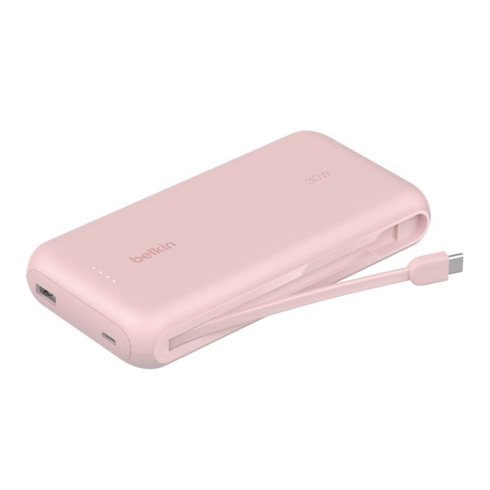Belkin BPB024 30W 20K Entegre Kablolu Powerbank - Pembe